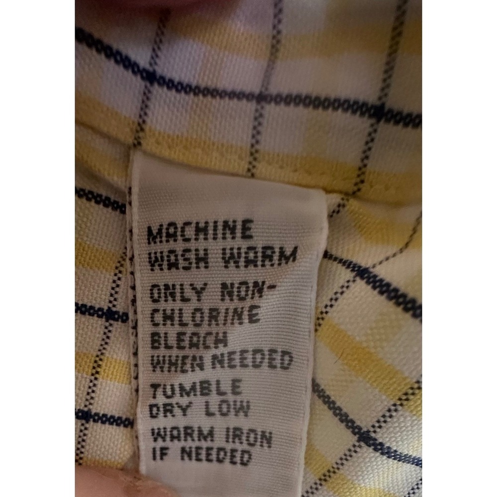 Ralph Lauren Classic Fit Men Long Sleeve Button Down Shirt Yellow Blue Plaid 18 - Picture 8 of 9